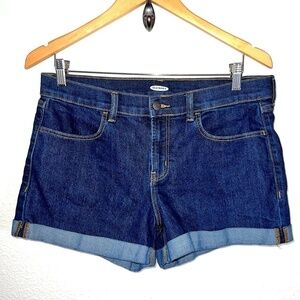 Old Navy Dark Wash High Rise Cuffed Denim Shorts Women's Size 8